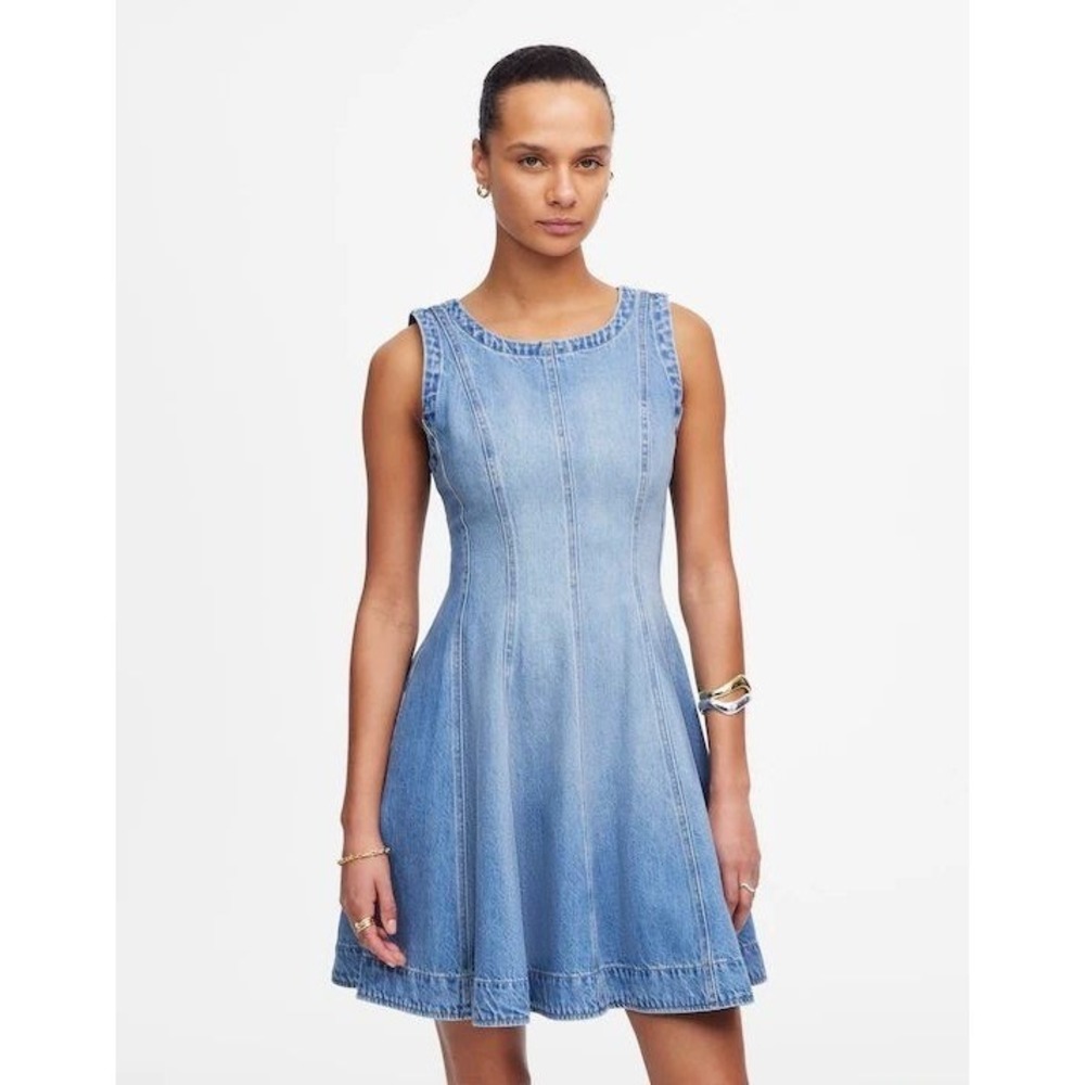 Madewell Denim Dress XS Sleeveless Fit & Flare Mini Casual NWOT $148